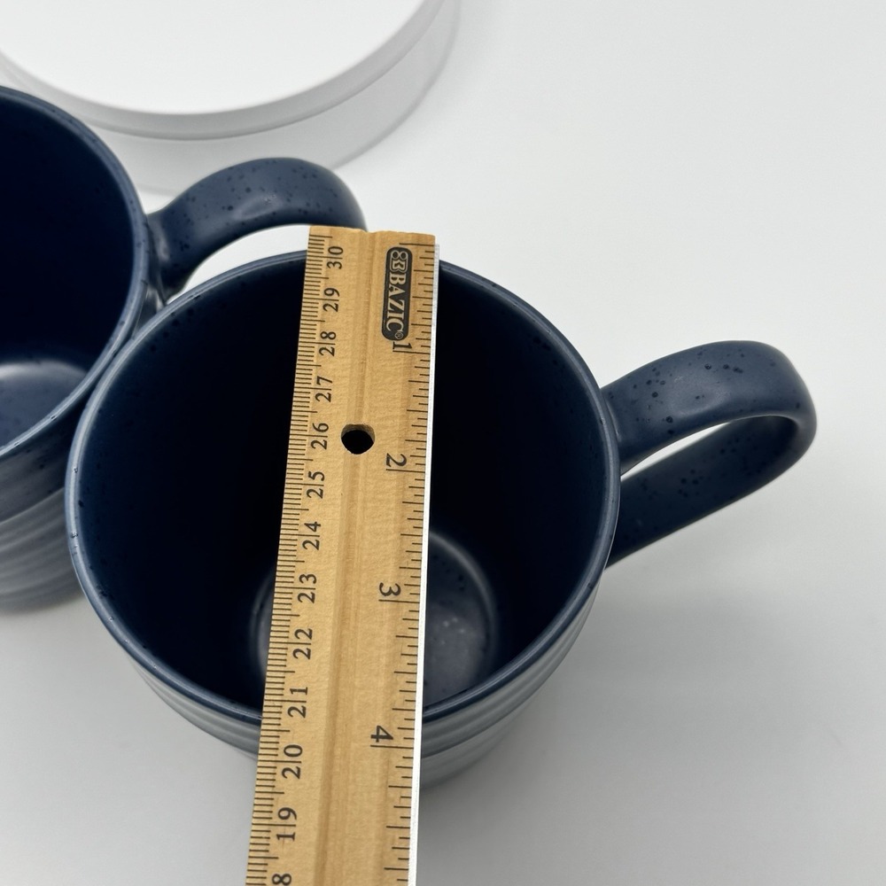 Bee & Willow Blue Speckled Stoneware Coffee Mugs Set 2 Rustic Farmhouse‎ - Picture 9 of 10